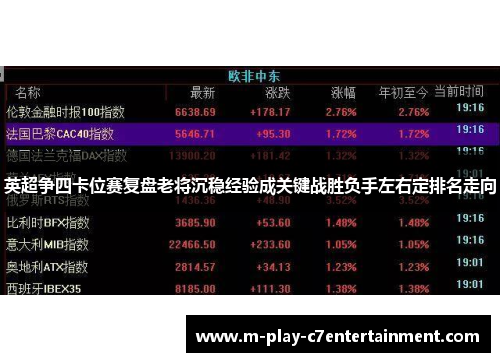 英超争四卡位赛复盘老将沉稳经验成关键战胜负手左右定排名走向